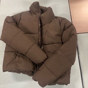 Brand Puffer Jacket in Black